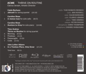 Acme - Thrive On Routine (2 Blu-Ray Audio) in the group MUSIK / Musik Blu-Ray / Klassiskt at Bengans Skivbutik AB (2397020)