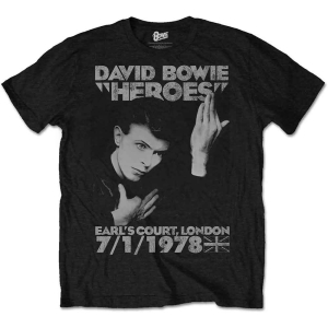 David Bowie - Heroes Earls Court Uni Bl    in the group MERCHANDISE / T-shirt / Pop-Rock at Bengans Skivbutik AB (2626143)