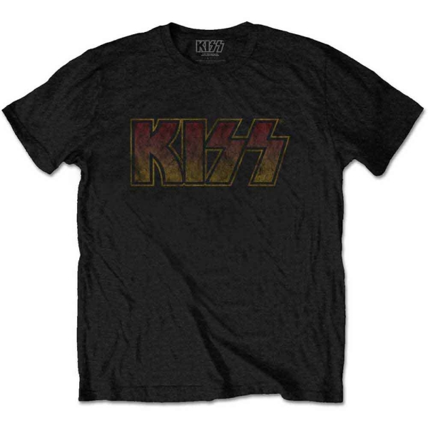 Kiss - Vintage Classic Logo Uni Bl T-Shirt in the group MERCH / Clothing / T-shirts at Bengans Skivbutik AB (3351521r)
