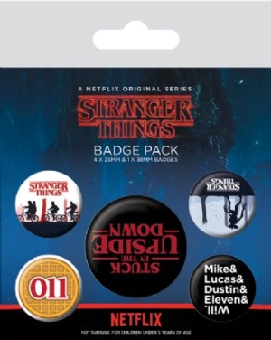 Stranger Things - Stranger Things (Upside Down) Badge Pack in the group CDON - Exporterade Artiklar_Manuellt / Merch_CDON_exporterade at Bengans Skivbutik AB (3587740)