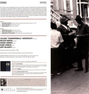Cannonball & Miles Davis Adderley - Somethin' Else in the group VINYL / Jazz at Bengans Skivbutik AB (3624568)