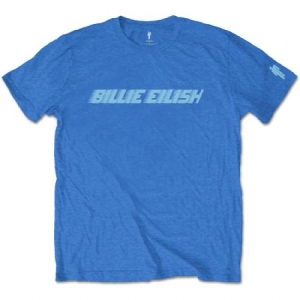 Billie Eilish - Blue Racer Logo Uni Blue    in the group MERCHANDISE / T-shirt / Pop-Rock at Bengans Skivbutik AB (3739568r)
