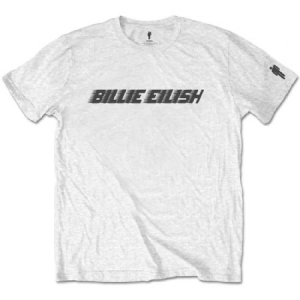 Billie Eilish -  Billie Eilish Unisex Tee: Black Racer Logo (Sleeve Print) (XXL) in the group MERCHANDISE / T-shirt / Pop-Rock at Bengans Skivbutik AB (3808680)