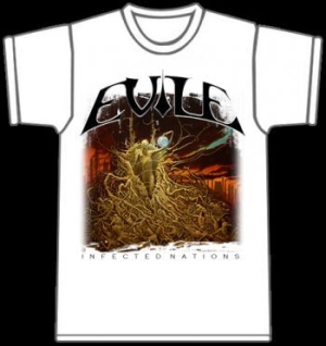 Evile - T/S Infected Nations White (M) in the group OTHER / Merchandise at Bengans Skivbutik AB (3811468)