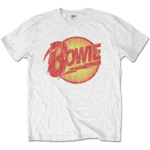 David Bowie/ T-shirt - Vintage Diamond Dogs Logo (Men White) (XL) in the group Minishops / David Bowie / David Bowie Merch at Bengans Skivbutik AB (3826300)
