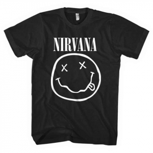 Nirvana - Unisex Tee: White Smiley in the group OTHER / Merchandise at Bengans Skivbutik AB (3834113r)