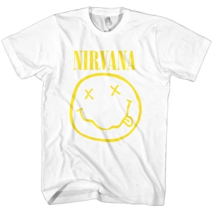 Nirvana - Yellow Happy Face White T-Shirt  (XL) in the group MERCHANDISE / T-shirt / Pop-Rock at Bengans Skivbutik AB (3834124)