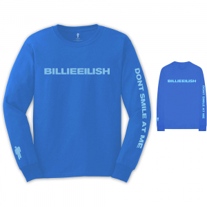 Billie Eilish - Billie Eilish Unisex Long Sleeved Tee: Smile (Back & Arm Print) in the group MERCH / T-Shirt / Summer T-shirt 23 at Bengans Skivbutik AB (3846443r)