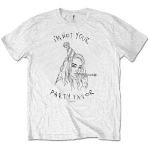 Billie Eilish - Unisex Tee White - Party Favour in the group OTHER / Merch T-shirts / T-shirt Kampanj at Bengans Skivbutik AB (3865150r)