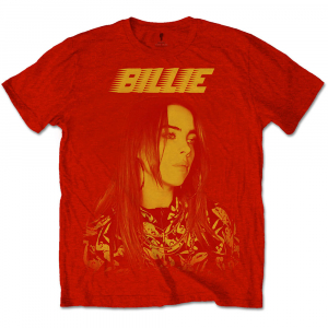 Billie Eilish - Unisex Tee Red - Racer Logo Jumbo in the group OTHER / Merch T-shirts at Bengans Skivbutik AB (3865165r)