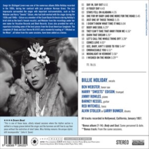 Billie Holiday - Songs For Distingue Lovers in the group CD / Jazz/Blues at Bengans Skivbutik AB (3925485)