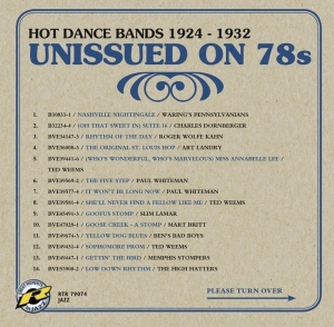 Various - Unissued On 78S Hot Dance Bands 1924-1932 in the group CD / Jazz at Bengans Skivbutik AB (3930943)