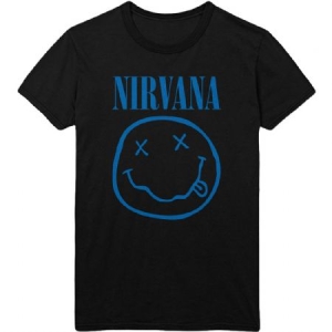 Nirvana - Nirvana Unisex Tee : Blue Smiley in the group OTHER / MK Test 5 at Bengans Skivbutik AB (3946200r)