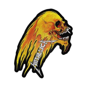 Metallica - Flaming Skull Cut Out Standard Patch in the group MERCHANDISE / Merch / Hårdrock at Bengans Skivbutik AB (3946356)