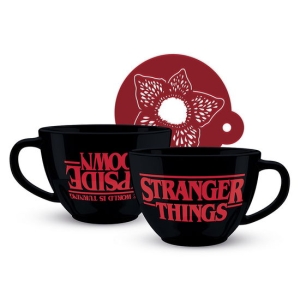 Stranger Things (The World is Turning Upside Down Cappuccino Mug And Stencil in the group MERCHANDISE / Mug / TV series at Bengans Skivbutik AB (3948592)