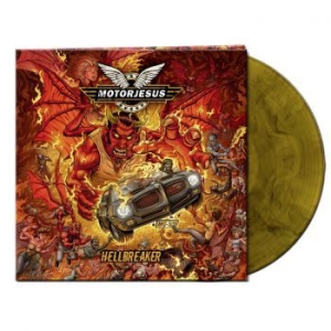 Motorjesus - Hellbreaker (Orange/Black Marbled V in the group VINYL / Hårdrock/ Heavy metal at Bengans Skivbutik AB (3989947)