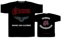 Saxon - T/S Denim & Leather (L) in the group MERCHANDISE / Merch / Hårdrock at Bengans Skivbutik AB (4031056)