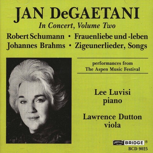 Schumann/Brahms - De Gaetani In Concert V.2 in the group CD / Klassiskt at Bengans Skivbutik AB (4051515)