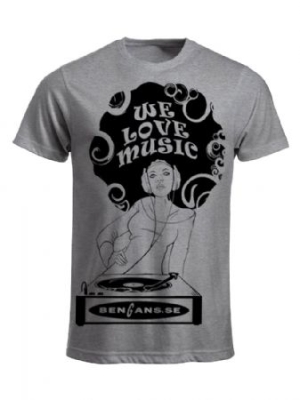 Bengans Dj Girl - T-shirt Grey in the group MERCH / T-Shirt / Summer T-shirt 23 at Bengans Skivbutik AB (4071171r)