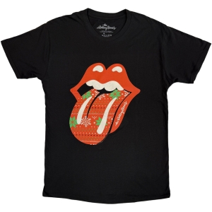 Rolling Stones - Christmas Tongue Uni Bl_T-Shirt in the group MERCHANDISE / T-shirt / Nyheter / Pop-Rock at Bengans Skivbutik AB (4179107r)