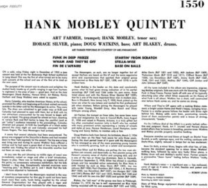 Hank Mobley - Hank Mobley Quintet in the group VINYL / Jazz at Bengans Skivbutik AB (4219771)