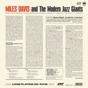 Davis Miles - And The Modern Jazz Giants in the group VINYL / Jazz at Bengans Skivbutik AB (4219777)