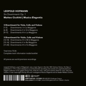 Matteo Musica Elegentia | Cicchitti - Six Divertimenti Op. 1 in the group CD / Klassiskt,Övrigt at Bengans Skivbutik AB (4223684)