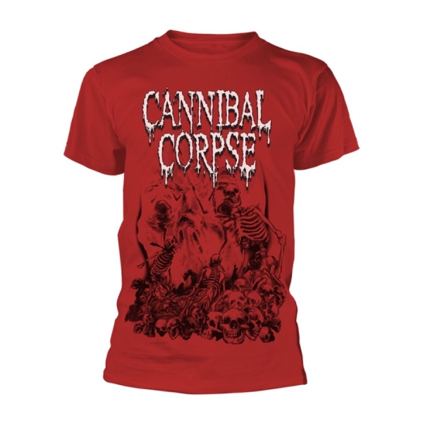 Cannibal Corpse - T/S Pile Of Skulls Red (Xl) in the group MERCHANDISE / T-shirt / Heavy Metal at Bengans Skivbutik AB (4231158)