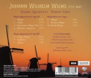 Wilms Johann Wilhelm - Piano Quartets & Piano Trio in the group Externt_Lager /  at Bengans Skivbutik AB (4242240)