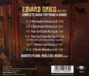 Grieg Edvard Hagerup - Grieg: Complete Music For Piano 4-H in the group CD / Klassiskt at Bengans Skivbutik AB (4255656)