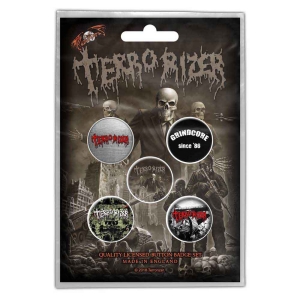 Terrorizer - Caustic Attack Retail Packed Button Badg in the group MERCHANDISE / Accessoarer / Hårdrock at Bengans Skivbutik AB (4271721)