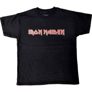 Iron Maiden - Logo Boys T-Shirt Bl in the group MERCHANDISE / Merch / Nyheter / Hårdrock at Bengans Skivbutik AB (4287493r)