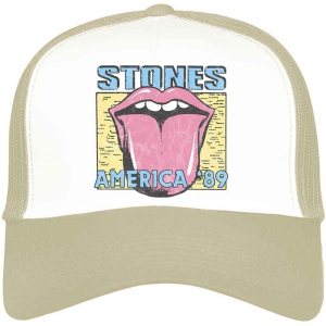 Rolling Stones - America '89 Tour Map Sand/Wht Mesh-Back  in the group MERCHANDISE / Merch / Pop-Rock at Bengans Skivbutik AB (4289890)