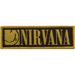 Nirvana - Logo & Smiley Bordered Woven Patch in the group MERCHANDISE / Merch / Hårdrock at Bengans Skivbutik AB (4294314)