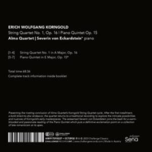 Alma Quartet & Severin Von Eckardstein - Erich Wolfgang Korngold: String Quartet No. 1, Op. 16 / Piano Quintet Op. 15 in the group CD / Övrigt at Bengans Skivbutik AB (4295678)