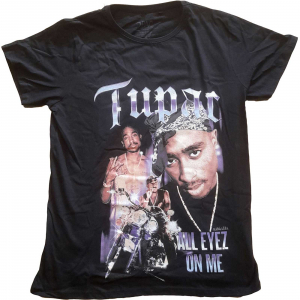 Tupac - All Eyez Blue Homage (Medium) Ladies Black T-Shirt in the group MERCH / T-Shirt / Summer T-shirt 23 at Bengans Skivbutik AB (4304137)