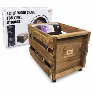 Vinyltillbehör - LP WOOD CRATE med hjul - Vinyl Storage i gruppen CDON - Exporterade Artiklar_Manuellt / Tillbehör_Vinyl_CDON_Exporterade hos Bengans Skivbutik AB (4307087)