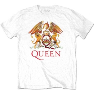 Queen - Queen Unisex T-Shirt : Classiv Crest Whi in the group Minishops / Queen at Bengans Skivbutik AB (4307098r)