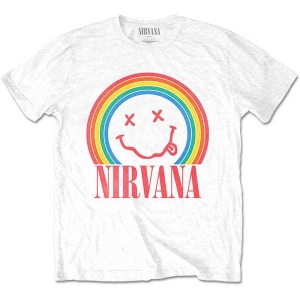 Nirvana - Smiley Rainbow Uni Wht    in the group MERCH / T-Shirt /  at Bengans Skivbutik AB (4307247r)