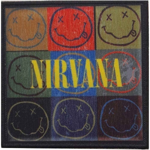 Nirvana - Distressed Smiley Blocks Printed Patch in the group MERCHANDISE / Merch / Hårdrock at Bengans Skivbutik AB (4400550)