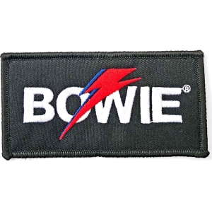 David Bowie - Flash Logo Woven Patch in the group MERCHANDISE / Merch / Pop-Rock at Bengans Skivbutik AB (4400560)