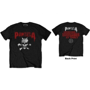 Pantera - Unisex T-Shirt: Horned Skull Stencil (Back Print) (Medium) in the group CDON - Exporterade Artiklar_Manuellt / T-shirts_CDON_Exporterade at Bengans Skivbutik AB (4401278)