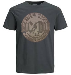 AC/DC - AC/DC T-Shirt Back In Black 1980 (Grå) in the group OTHER / Merchandise at Bengans Skivbutik AB (4402048)