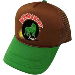 Bob Marley - Exodus Lion Brown/Green Mesh-Back C in the group MERCHANDISE / Accessoarer / Reggae at Bengans Skivbutik AB (4408508)