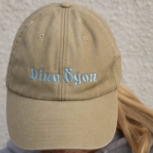 Dina Ögon - Cap - Vintage Style Stone with Light Blue Logo in the group OTHER /  /  at Bengans Skivbutik AB (4410134)