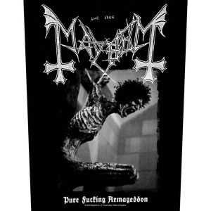 Mayhem - Pure Fucking Armageddon Back Patch in the group MERCHANDISE / Accessoarer / Hårdrock at Bengans Skivbutik AB (5513760)