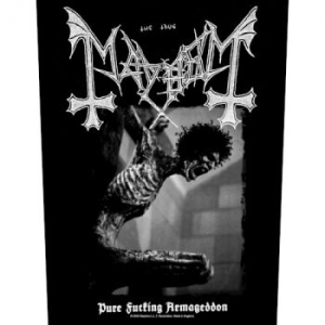 Mayhem - Back Patch - Pure Fucking Armageddo in the group MERCHANDISE / Accessoarer / Hårdrock at Bengans Skivbutik AB (5513760)