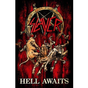 Slayer - Hell Awaits Textile Poster in the group MERCHANDISE / Merch / Hårdrock at Bengans Skivbutik AB (5518160)