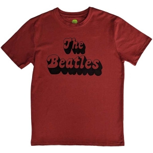 The Beatles - Text Logo Shadow Uni Red    in the group MERCH / T-Shirt /  at Bengans Skivbutik AB (5519230r)