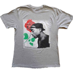 Tupac - Rose Uni Grey    in the group MERCHANDISE / T-shirt / Hip Hop-Rap at Bengans Skivbutik AB (5524820r)